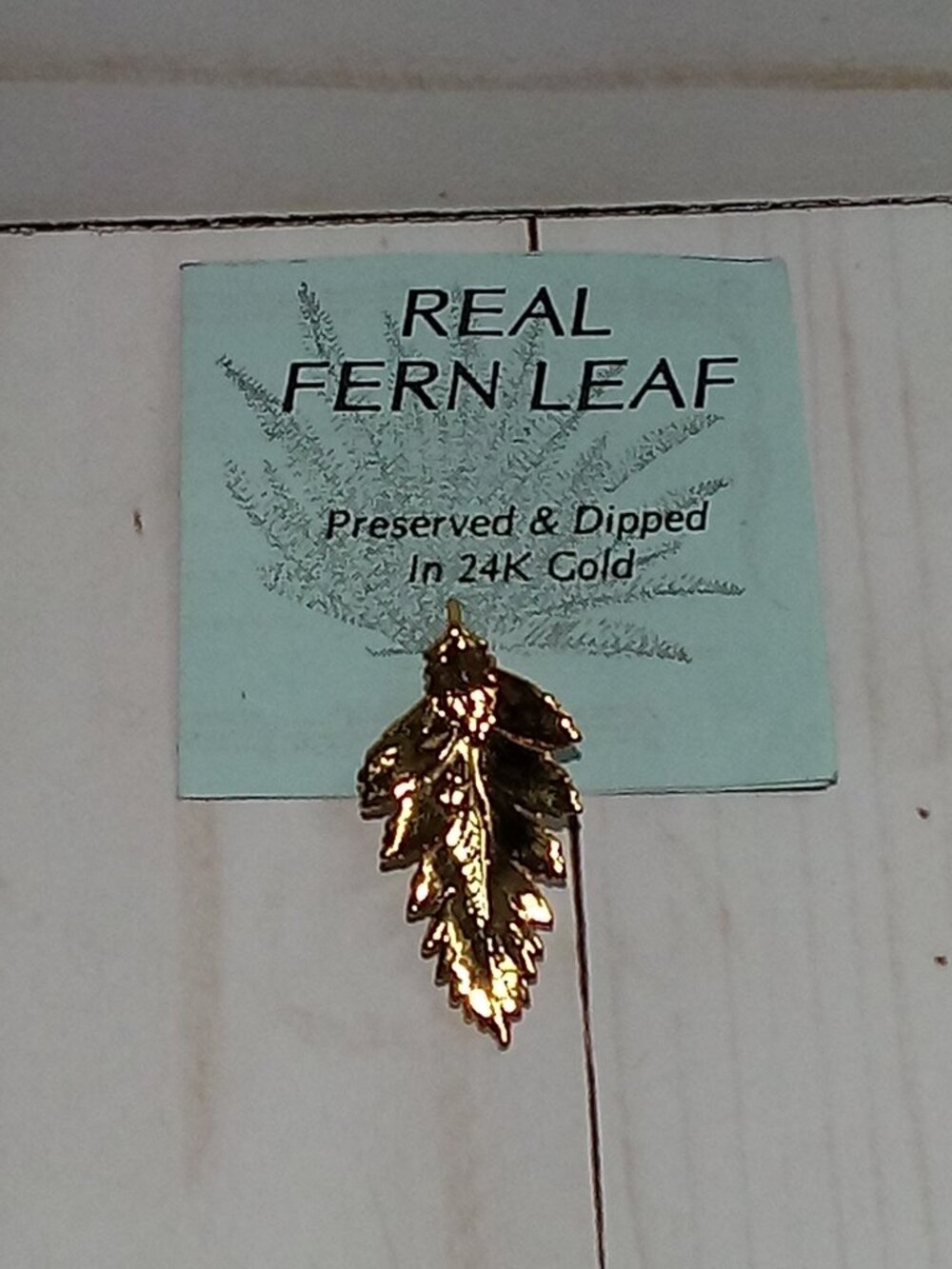 24K Gold Fern Leaf Pendant